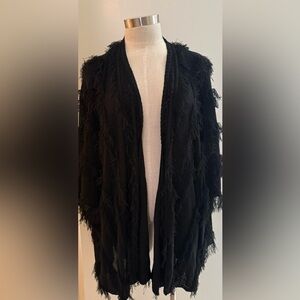 New - Chaser Black Fringe Tassel Cardigan. Size M/L.